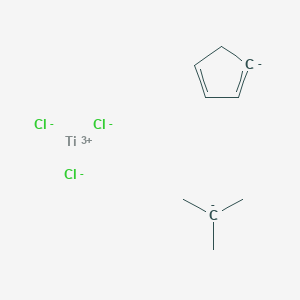 molecular formula C9H14Cl3Ti-2 B571476 TERT-BUTYLCYCLOPENTADIENYLTITANIUMTRICHLORIDE CAS No. 121987-51-7