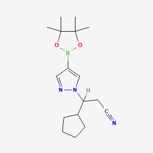 3-cyclopentyl-3-[4-(4,4,5,5-tetramethyl-1,3,2-dioxaborolan-2-yl)-1H-pyrazol-1-yl]propanenitrile