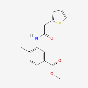 molecular formula C15H15NO3S B5714907 METHYL 4-METHYL-3-{[2-(2-THIENYL)ACETYL]AMINO}BENZOATE 