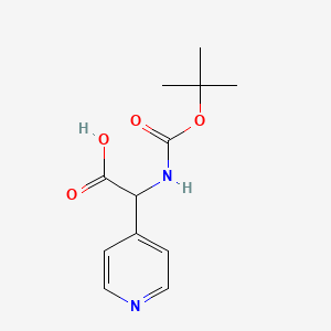 molecular formula C12H16N2O4 B571496 rac-alpha-N-Boc-Amino-4-pyridineaceic Acid CAS No. 369403-56-5