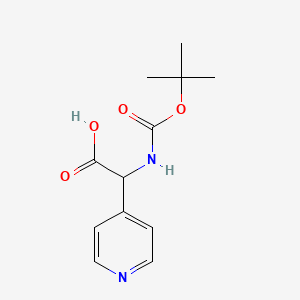 molecular formula C12H16N2O4 B571496 2-((tert-Butoxycarbonyl)amino)-2-(pyridin-4-yl)acetic acid CAS No. 369403-56-5