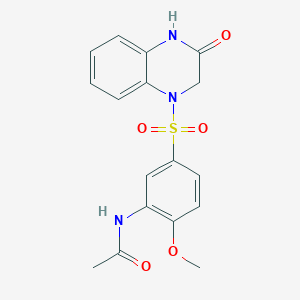 molecular formula C17H17N3O5S B5715064 N-{2-METHOXY-5-[(3-OXO-1,2,3,4-TETRAHYDROQUINOXALIN-1-YL)SULFONYL]PHENYL}ACETAMIDE 
