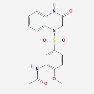 N-{2-methoxy-5-[(3-oxo-3,4-dihydro-1(2H)-quinoxalinyl)sulfonyl]phenyl}acetamide
