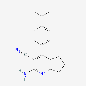 2-amino-4-(4-isopropylphenyl)-6,7-dihydro-5H-cyclopenta[b]pyridine-3-carbonitrile