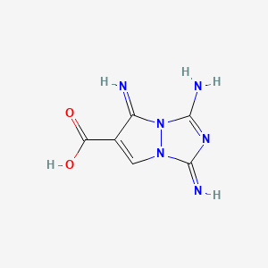 molecular formula C6H6N6O2 B571511 3-Amino-1,5-diimino-1H,5H-pyrazolo[1,2-a][1,2,4]triazole-6-carboxylic acid CAS No. 121447-39-0