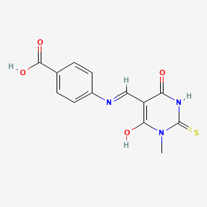 4-{[(1-methyl-4,6-dioxo-2-thioxotetrahydro-5(2H)-pyrimidinylidene)methyl]amino}benzoic acid