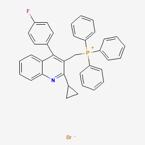 molecular formula C37H30BrFNP B571517 ((2-Cyclopropyl-4-(4-fluorophenyl)quinolin-3-yl)methyl)triphenylphosphonium bromide CAS No. 154057-58-6