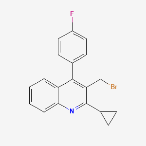 molecular formula C19H15BrFN B571519 3-(Bromomethyl)-2-cyclopropyl-4-(4-fluorophenyl)quinoline CAS No. 154057-56-4