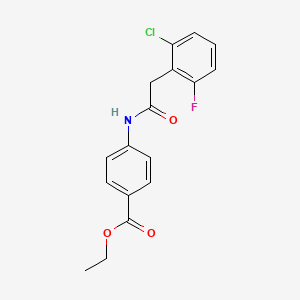 molecular formula C17H15ClFNO3 B5715211 ETHYL 4-[2-(2-CHLORO-6-FLUOROPHENYL)ACETAMIDO]BENZOATE 