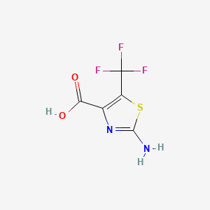 molecular formula C5H3F3N2O2S B571522 2-Amino-5-(trifluoromethyl)-1,3-thiazole-4-carboxylic acid CAS No. 1086380-23-5
