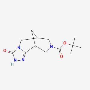 molecular formula C13H20N4O3 B571525 5-Oxo-3,4,6,10-tetraaza-tricyclo[6.3.1.02,6]dodec-2-ene-10-carboxylic acid tert-butyl ester CAS No. 1251013-80-5