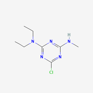 molecular formula C8H14ClN5 B571527 2-Chloro-4-diethylamino-6-methylamino-s-triazine CAS No. 83807-82-3