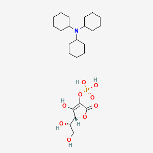 molecular formula C24H42NO9P B571529 N,N-dicyclohexylcyclohexanamine;[(2R)-2-[(1S)-1,2-dihydroxyethyl]-3-hydroxy-5-oxo-2H-furan-4-yl] dihydrogen phosphate CAS No. 65718-26-5