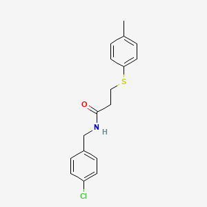 molecular formula C17H18ClNOS B5715516 N-(4-chlorobenzyl)-3-[(4-methylphenyl)sulfanyl]propanamide 