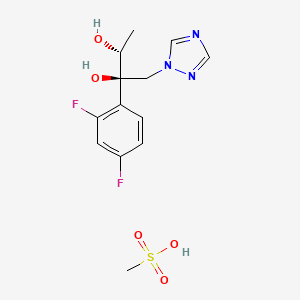 molecular formula C13H17F2N3O5S B571557 (2R,3R)-2-(2,4-Difluorophenyl)-1-(1H-1,2,4-triazol-1-yl)butane-2,3-diol with methanesulfonate CAS No. 1175536-50-1