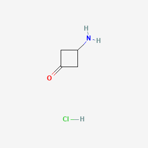 molecular formula C4H8ClNO B571562 3-Aminocyclobutanone hydrochloride CAS No. 1035374-20-9
