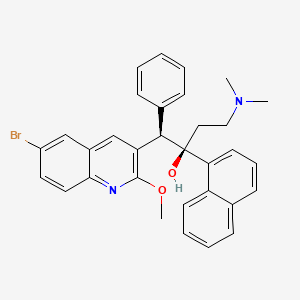 molecular formula C32H31BrN2O2 B571565 (Alphar,betar)-6-bromo-alpha-[2-(dimethylamino)ethyl]-2-methoxy-alpha-1-naphthalenyl-beta-phenyl-3-quinolineethanol CAS No. 857086-94-3