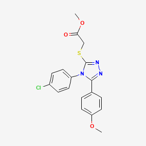 molecular formula C18H16ClN3O3S B5715655 ME ((4-(4-CHLOROPHENYL)-5-(4-METHOXYPHENYL)-4H-1,2,4-TRIAZOL-3-YL)THIO)ACETATE 