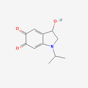 molecular formula C11H13NO3 B571575 1H-吲哚-5,6-二酮，2,3-二氢-3-羟基-1-(1-甲基乙基)- CAS No. 3736-31-0