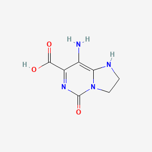 molecular formula C7H8N4O3 B571577 8-Amino-5-oxo-2,3,5,6-tetrahydroimidazo[1,2-c]pyrimidine-7-carboxylic acid CAS No. 114794-26-2