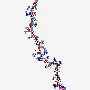 molecular formula C180H288N58O47 B571583 Ala-val-ser-glu-his-gln-leu-leu-his-asp-lys-gly-lys-ser-ile-gln-asp-leu-arg-arg-arg-phe-phe-leu-his- CAS No. 112955-31-4