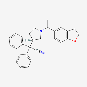 molecular formula C28H28N2O B571615 {(3S)-1-[1-(2,3-Dihydro-1-benzofuran-5-YL)ethyl]pyrrolidin-3-YL}diphenylacetonitrile CAS No. 252317-48-9