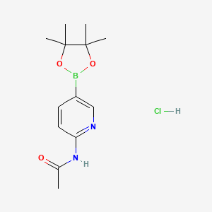 molecular formula C13H20BClN2O3 B571618 N-(5-(4,4,5,5-Tetramethyl-1,3,2-dioxaborolan-2-yl)pyridin-2-yl)acetamide hydrochloride CAS No. 1150561-64-0