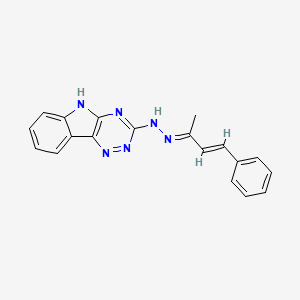 molecular formula C19H16N6 B5716292 N-[(E)-[(E)-4-phenylbut-3-en-2-ylidene]amino]-5H-[1,2,4]triazino[5,6-b]indol-3-amine 