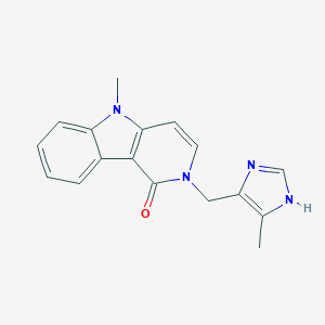 molecular formula C17H16N4O B057164 5-methyl-2-[(5-methyl-1H-imidazol-4-yl)methyl]pyrido[4,3-b]indol-1-one CAS No. 122852-86-2