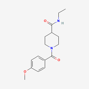 molecular formula C16H22N2O3 B5716407 N-ethyl-1-(4-methoxybenzoyl)piperidine-4-carboxamide 