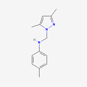 molecular formula C13H17N3 B5716408 N-[(3,5-dimethylpyrazol-1-yl)methyl]-4-methylaniline 