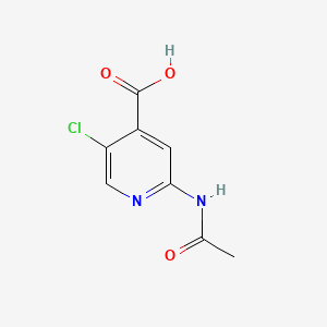 molecular formula C8H7ClN2O3 B571642 2-Acetamido-5-chloroisonicotinic acid CAS No. 944390-08-3