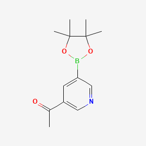 molecular formula C13H18BNO3 B571644 1-(5-(4,4,5,5-Tetramethyl-1,3,2-dioxaborolan-2-YL)pyridin-3-YL)ethanone CAS No. 1103862-13-0