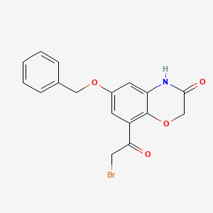 molecular formula C17H14BrNO4 B571652 6-(Benzyloxy)-8-(2-bromoacetyl)-2H-benzo[b][1,4]oxazin-3(4H)-one CAS No. 926319-53-1