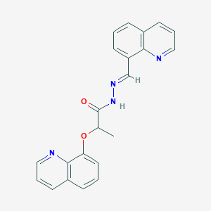 molecular formula C22H18N4O2 B5716578 N-[(E)-quinolin-8-ylmethylideneamino]-2-quinolin-8-yloxypropanamide 