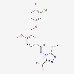 molecular formula C19H16ClF3N4O2S B5716583 N-((E)-1-{3-[(3-CHLORO-4-FLUOROPHENOXY)METHYL]-4-METHOXYPHENYL}METHYLIDENE)-N-[3-(DIFLUOROMETHYL)-5-(METHYLSULFANYL)-4H-1,2,4-TRIAZOL-4-YL]AMINE 