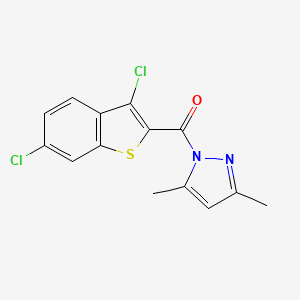 molecular formula C14H10Cl2N2OS B5716697 3,6-Dichlorobenzo[b]thiophen-2-yl 3,5-dimethylpyrazolyl ketone 