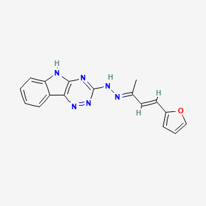 molecular formula C17H14N6O B5716838 N-[(E)-[(E)-4-(furan-2-yl)but-3-en-2-ylidene]amino]-5H-[1,2,4]triazino[5,6-b]indol-3-amine 