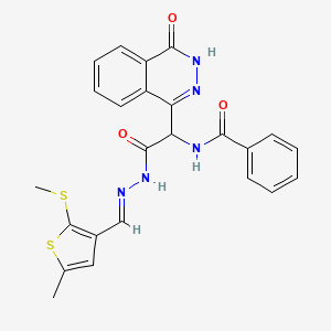 molecular formula C24H21N5O3S2 B5717171 N-({N'-[(E)-[5-Methyl-2-(methylsulfanyl)thiophen-3-YL]methylidene]hydrazinecarbonyl}(4-oxo-3,4-dihydrophthalazin-1-YL)methyl)benzamide 