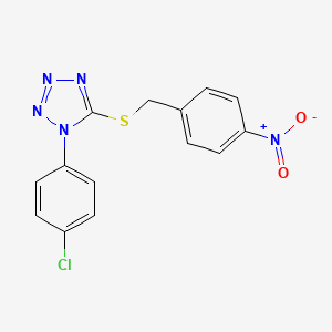 molecular formula C14H10ClN5O2S B5717321 1-(4-chlorophenyl)-5-[(4-nitrophenyl)methylsulfanyl]tetrazole 