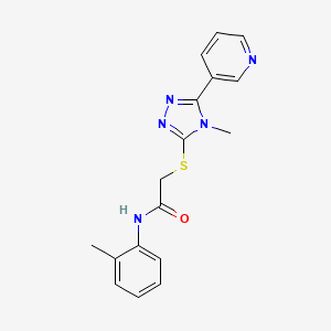 molecular formula C17H17N5OS B5717486 N-(2-methylphenyl)-2-{[4-methyl-5-(pyridin-3-yl)-4H-1,2,4-triazol-3-yl]sulfanyl}acetamide 