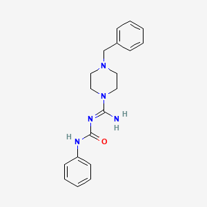 molecular formula C19H23N5O B5717527 N-[(4-BENZYLPIPERAZINO)(IMINO)METHYL]-N'-PHENYLUREA 