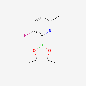 molecular formula C12H17BFNO2 B571753 3-Fluoro-6-methyl-2-(4,4,5,5-tetramethyl-1,3,2-dioxaborolan-2-yl)pyridine CAS No. 1310383-07-3