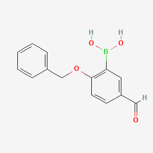molecular formula C14H13BO4 B571766 2-Benzyloxy-5-formylphenylboronic acid CAS No. 1310384-22-5