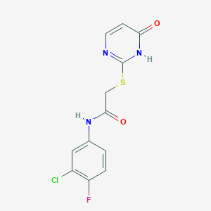 molecular formula C12H9ClFN3O2S B5717660 N-(3-CHLORO-4-FLUOROPHENYL)-2-[(4-OXO-1H-PYRIMIDIN-2-YL)SULFANYL]ACETAMIDE 