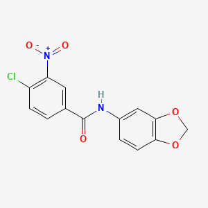 molecular formula C14H9ClN2O5 B5717672 N-(1,3-benzodioxol-5-yl)-4-chloro-3-nitrobenzamide 