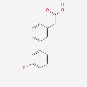 [3-(3-Fluoro-4-methylphenyl)phenyl]acetic acid