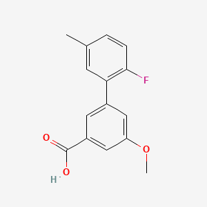 molecular formula C15H13FO3 B571773 3-(2-Fluoro-5-methylphenyl)-5-methoxybenzoic acid CAS No. 1261971-58-7