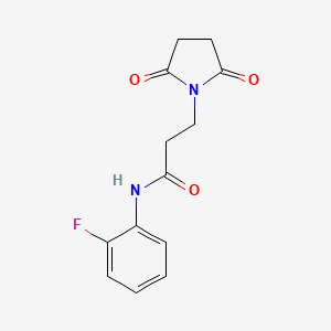 molecular formula C13H13FN2O3 B5717822 3-(2,5-dioxopyrrolidin-1-yl)-N-(2-fluorophenyl)propanamide 