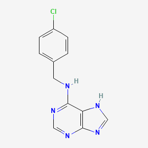 molecular formula C12H10ClN5 B5717831 N-[(4-chlorophenyl)methyl]-7H-purin-6-amine CAS No. 4217-46-3